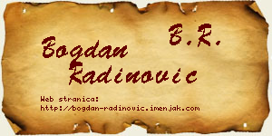 Bogdan Radinović vizit kartica